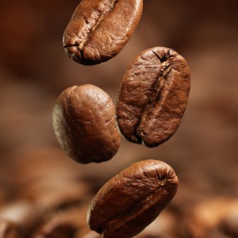 Nyristede kaffebønner