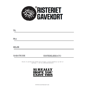 Gavekort (Bemrk min. belb er 100 kr)