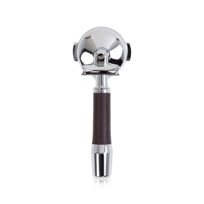 ECM Profi 2-spout skr/vinkel portafilter (PF) til E61 - forkromet messing i Oak Wood