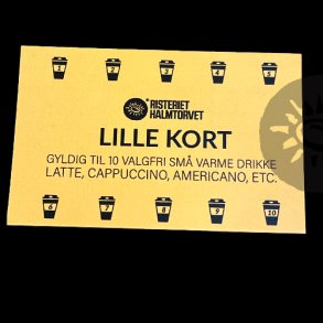 Klippekort til Kaffebaren Lille Kort (Cappuccino, Latte, Americano, etc.)