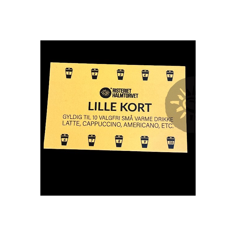 Klippekort til Kaffebaren Lille Kort (Cappuccino, Latte, Americano, etc.)