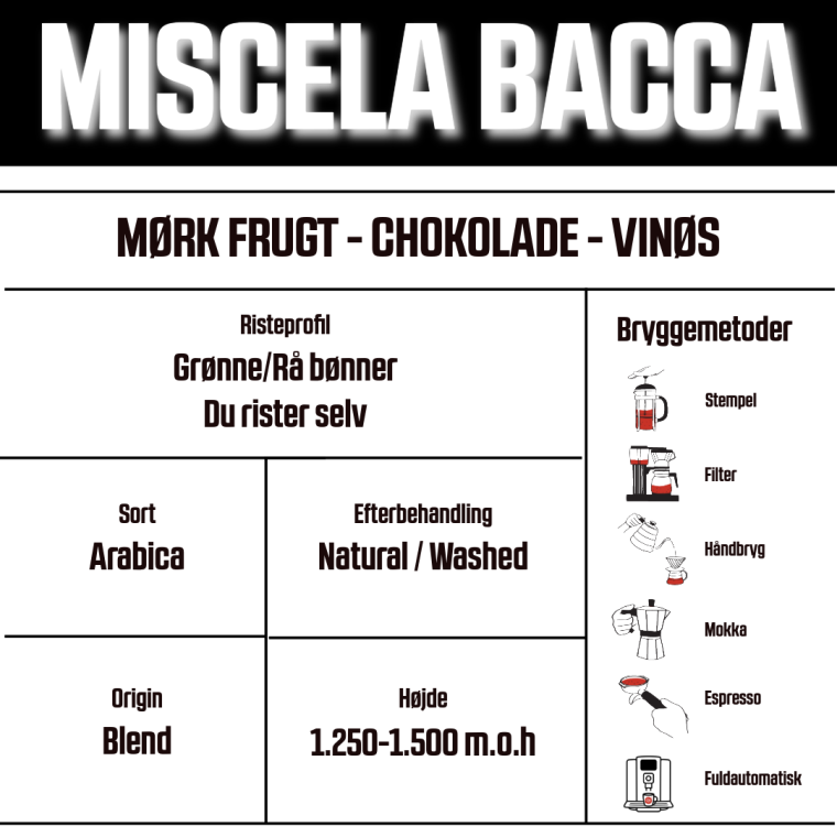 Miscela Bacca (Rå kaffe)