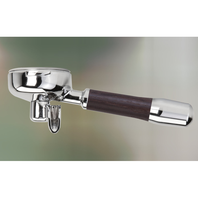 ECM Profi 1-spout skr/vinkel portafilter(PF) til E61 - forkromet messing i Oak Wood